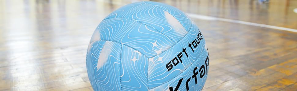 Волейбольний м'яч Krfapt розмір 5, офіційний, Soft Touch, для тренувань, Outdoor/Indoor, водонепроникний, з дизайном Ripples (синій/фіолетовий/рожевий)