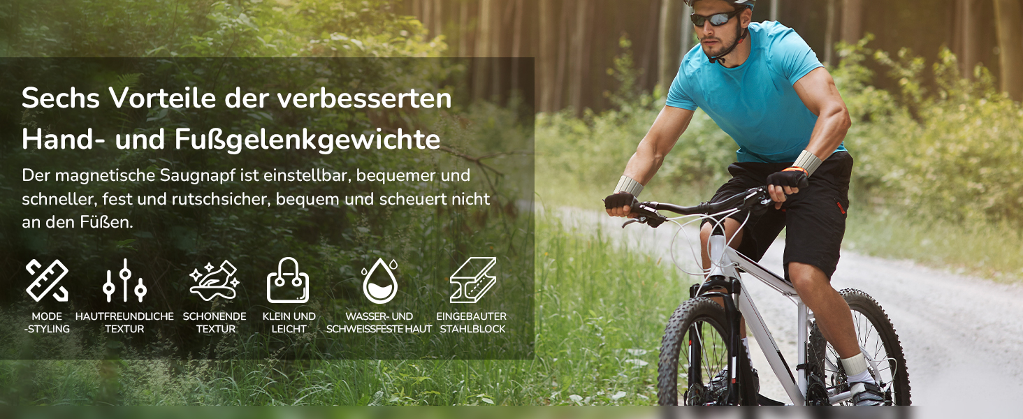 Ваги для зап'ястя та щиколоток магнітні, 0.5KG/1KG, регульовані, для йоги, пілатесу, плавання, фітнесу, силікон, білий