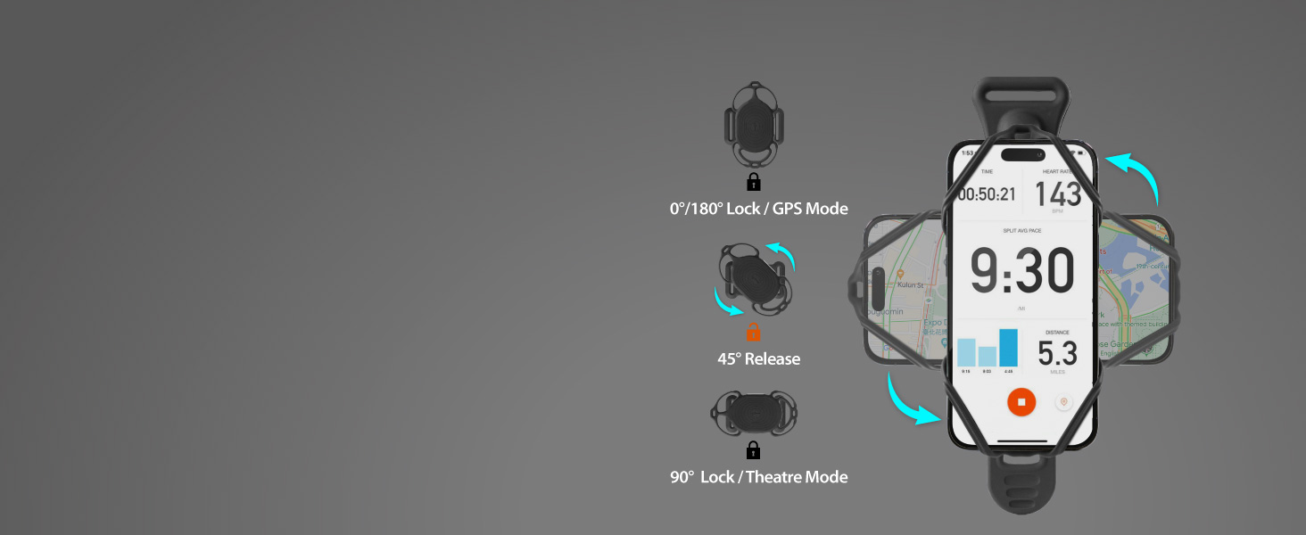 Кріплення для телефону на руку BONE Run Tie Connect Kit 2 Magnetic, сумісне з iPhone 15 Pro Max Plus 14 13 Samsung, для телефонів 4.7-7.2 дюймів, для велосипедів