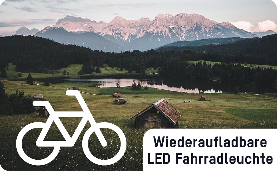 Набір велосипедних світлодіодів ANSMANN - безпечне освітлення, акумуляторний, вологостійкий, 50 Lux