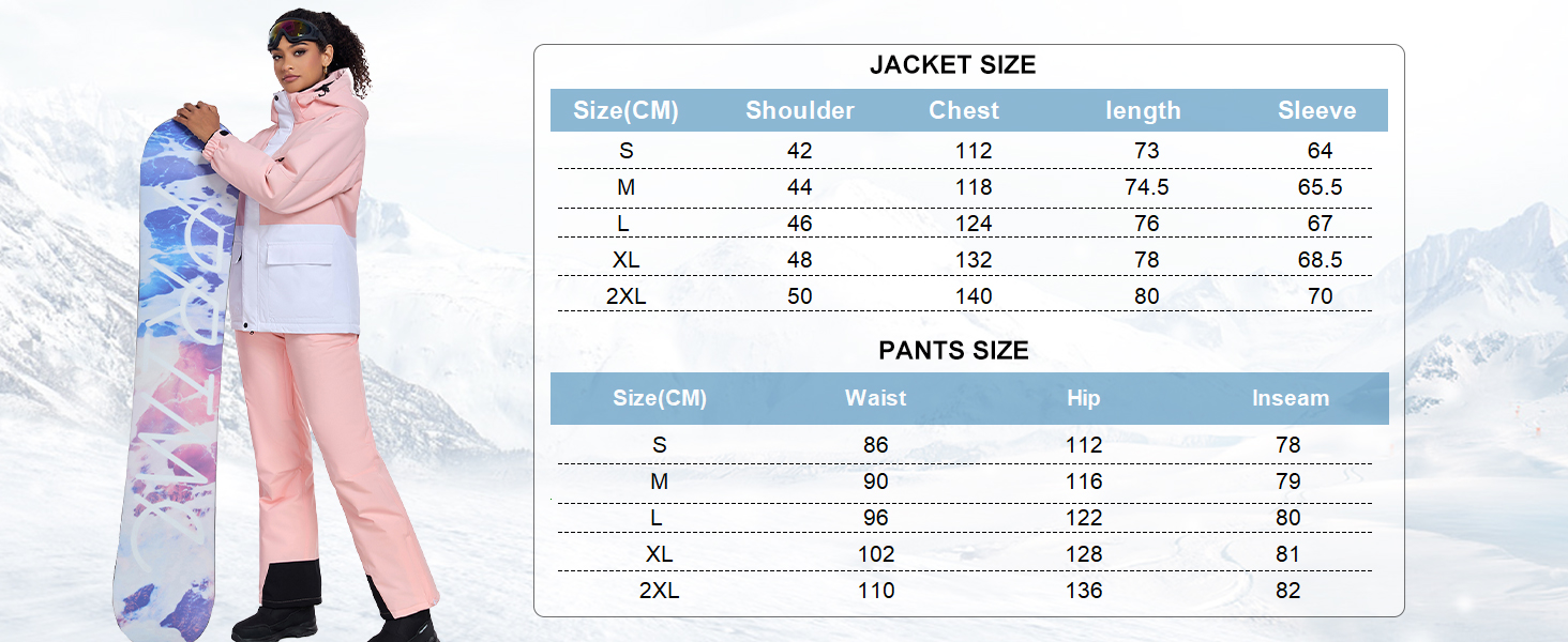 Жіночий комплект гірськолижний: куртка та штани HOTIAN, водонепроникний, вітрозахисний, теплий, для сноуборду та гірськолижного спорту