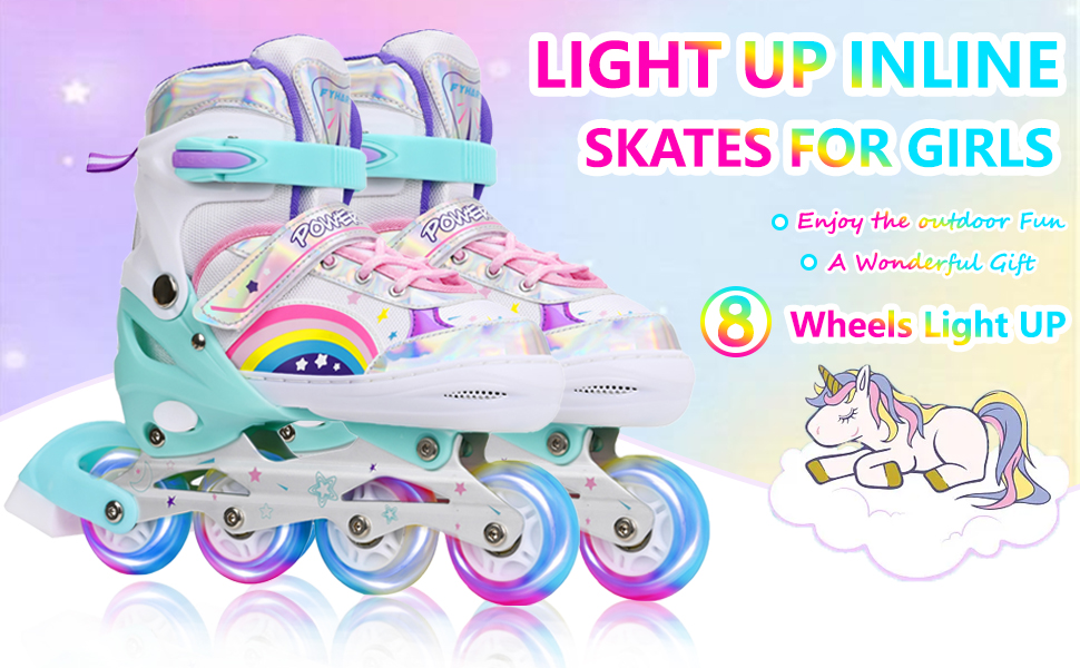 Дитячі ролики Kinder для дівчаток, регульовані, 4 розміри, для використання в приміщенні та на вулиці