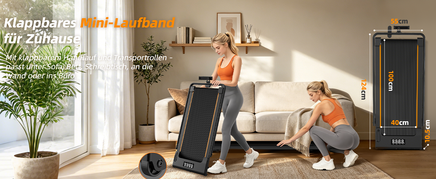 Складана бігова доріжка Lichico для дому, Walking Pad зі схилом 12% та швидкістю до 12 км/год