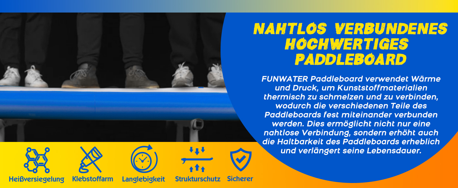 Надувне SUP-борд FunWater: комплект з аксесуарами (весло, насос, рюкзак, лінія, водонепроникний мішок)