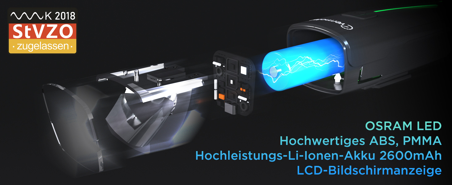 Набір велосипедних LED-ламп evermotor, передня фара StVZO, USB-C заряджання, довга автономність, світло для дітей і дорослих, аксесуари для гірського велосипеда