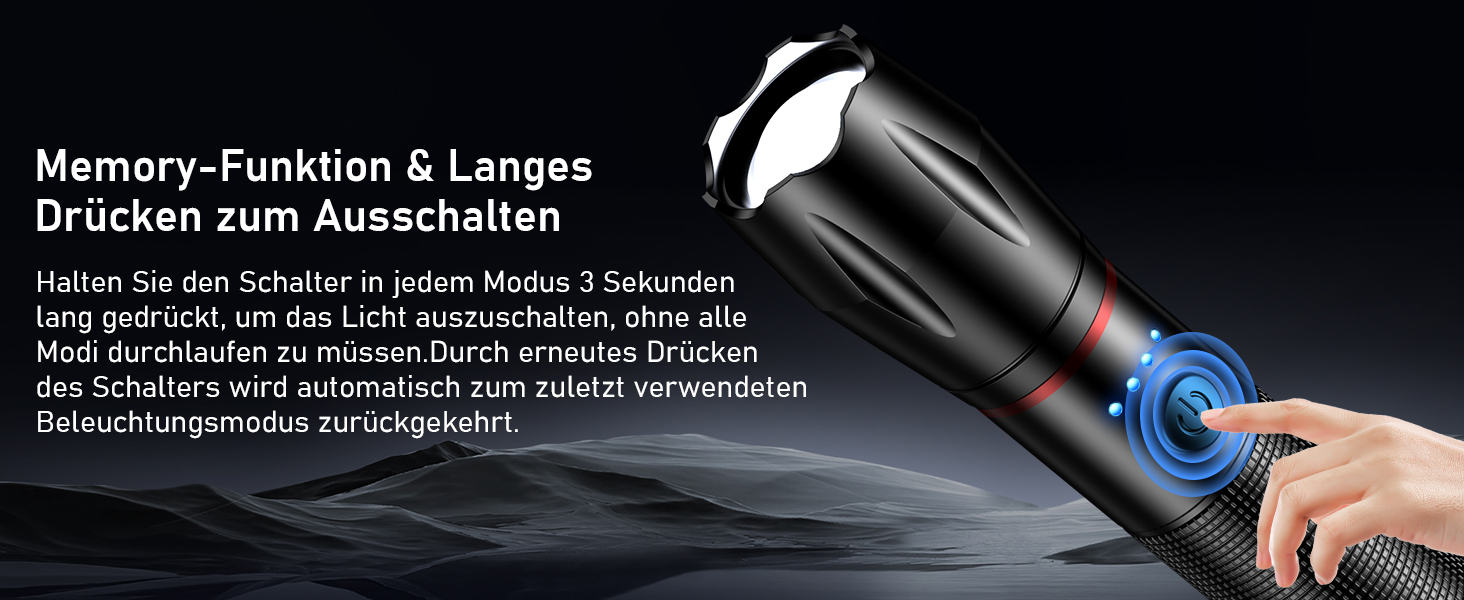 LED ліхтарі Blukar, 2 шт., 2000 люмен, зумуючі, 5 режимів, водонепроникні (IPX6), для кемпінгу, туризму, риболовлі, надзвичайних ситуацій