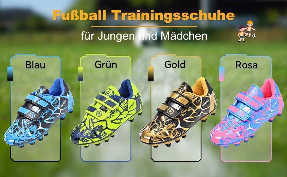 Дитячі футбольні бутси Unisex, дихаючі, для хлопчиків та дівчаток, легкі, антиковзаючі, 28-37 (31 EU), синьо-чорні