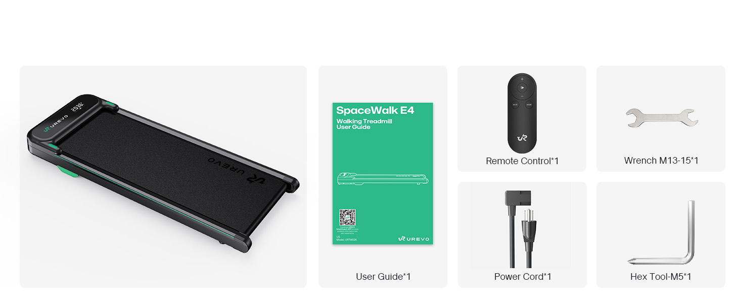 UREVO Smart Walking Pad: компактний біговий килимок під стіл з амортизацією, керування через додаток та пультом, 38x102 см