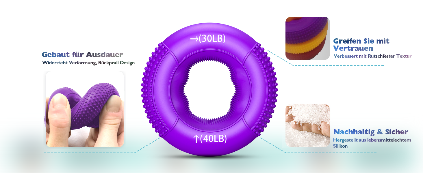 FitBeast Тренажер для рук Griffkrafttrainer, Набір 9 шт., Тренажер м'язів рук, Розвантаження та відновлення (Червоний)