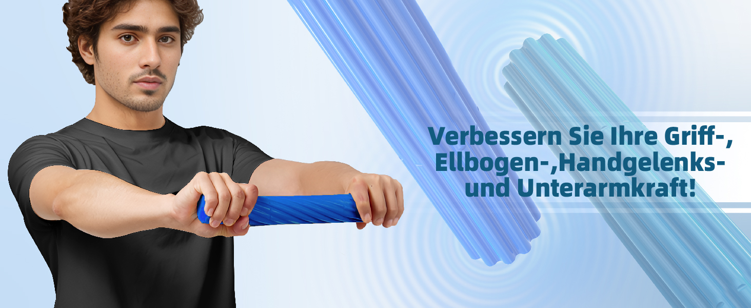 Fitense Flex Therapie Bar Kit: Набір для реабілітації та зміцнення кистей рук (блакитний, чорний, жовтий, сірий)