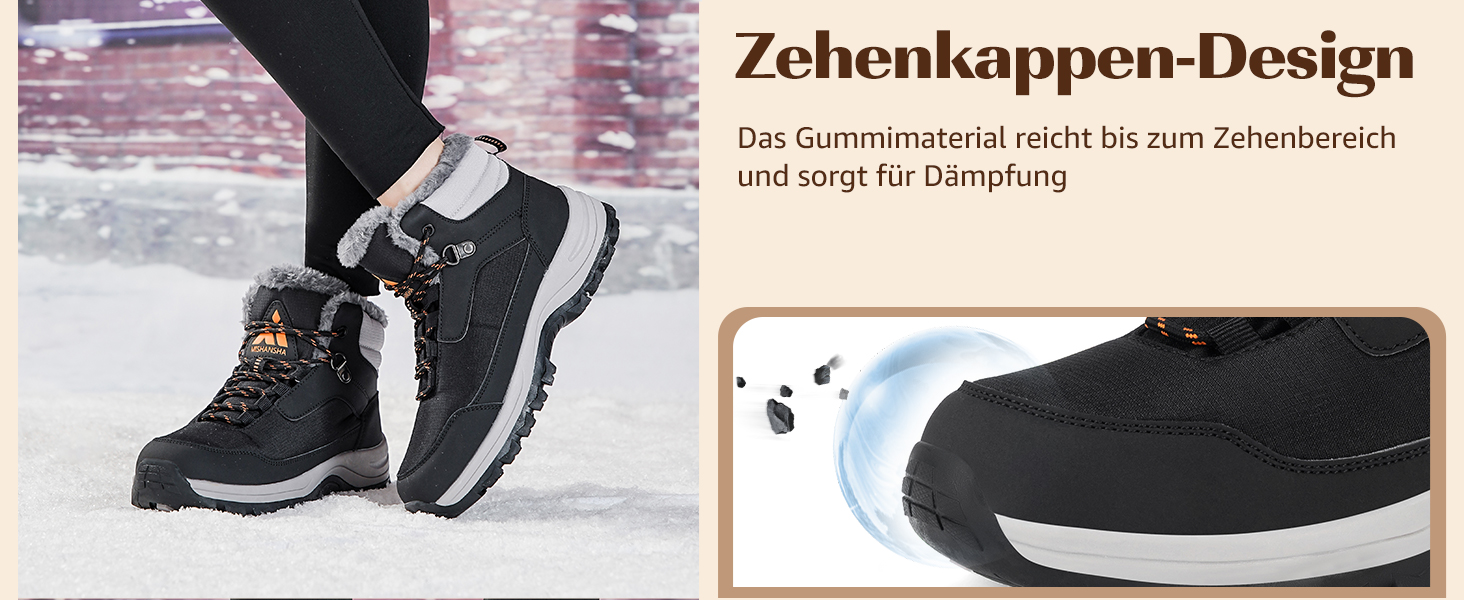 Зимові черевики Mishansha для жінок, утеплені, непромокаючі, туристичні, розмір 36-42, чорний