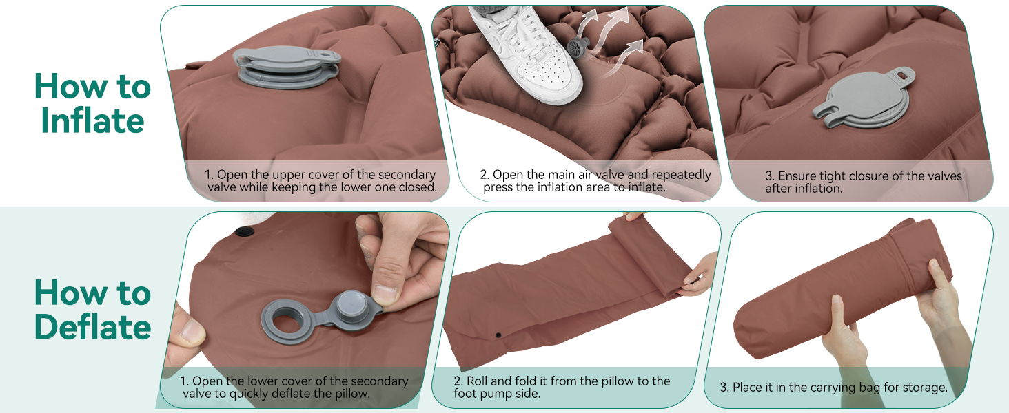 Надувний килимок для кемпінгу YITAHOME з самонадуванням, ультралегкий, з вбудованим насосом та подушкою. Ідеально для відпочинку на природі, подорожей, кемпінгу та піших прогулянок (пустельний жовтий)