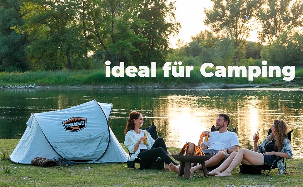 Крісло для кемпінгу Fuchs Camper Strandstuhl – розкладне, з високою спинкою та сіткою, з підстаканником та кишенею, чорне, вантажопідйомність 150 кг