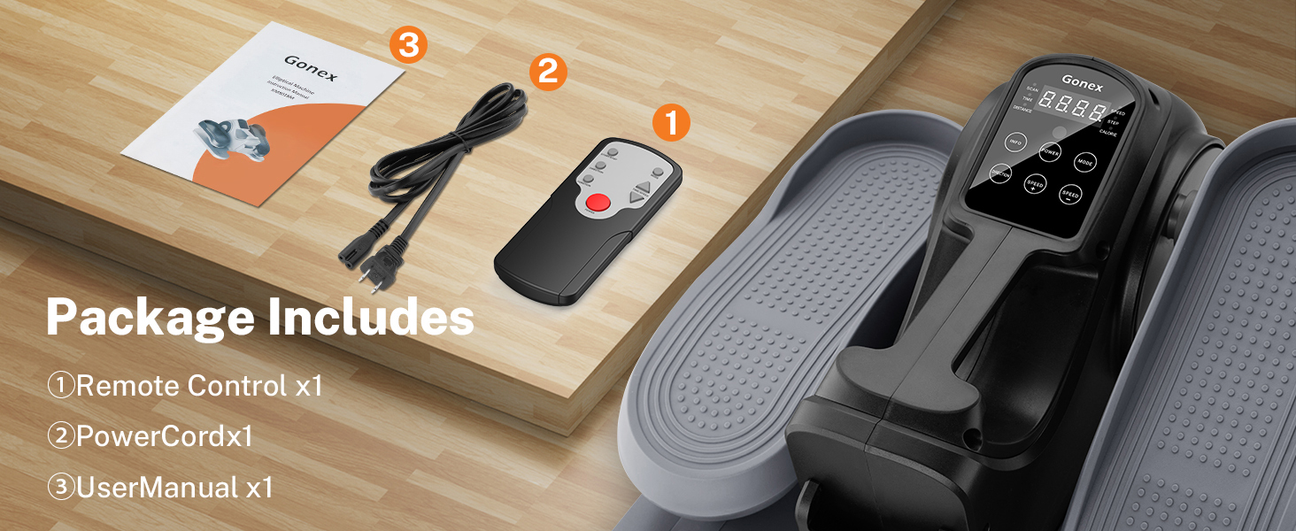 Еліптичний тренажер Gonex під стіл для літніх людей з 10 рівнями опору, тренажер для ніг, як у телепередачі, педальний тренажер, 10 швидкостей та 3 автоматичні режими, чорний