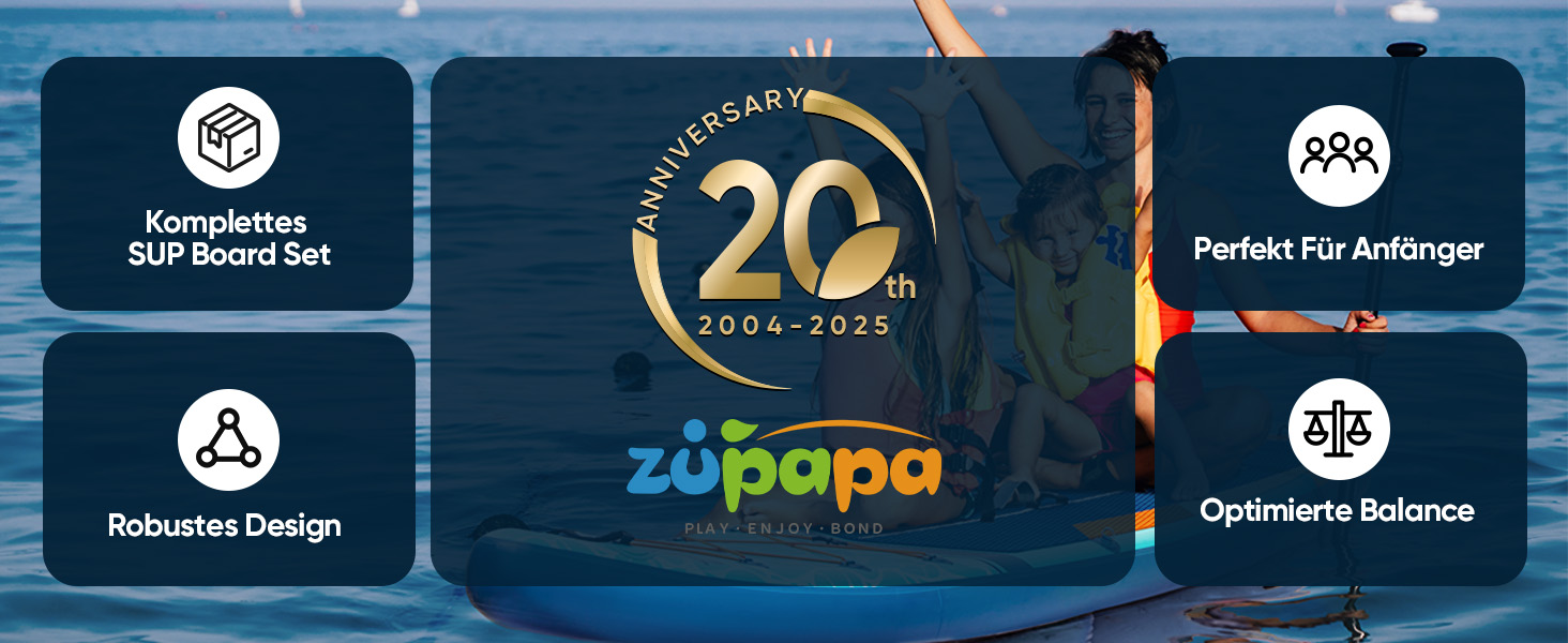 Надувний SUP Борд Zupapa 320/366см з аксесуарами | Stand Up Paddle Board з сидінням для каяка | Чорно-сірий-білий