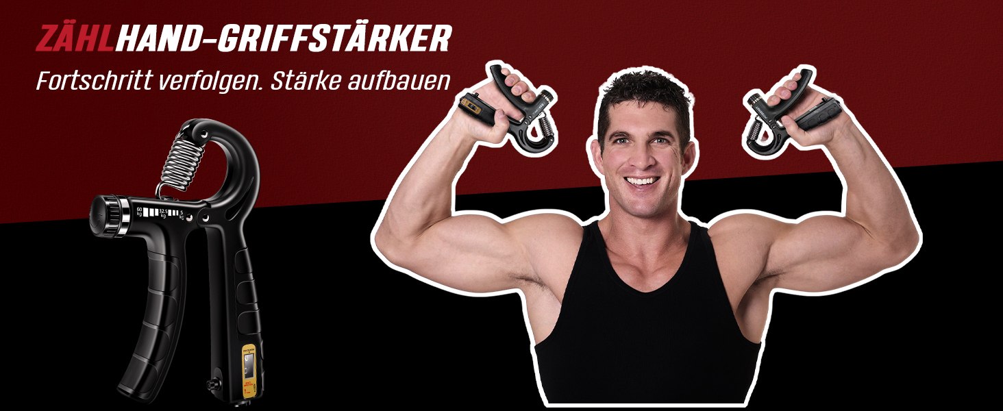 FitBeast Набір для тренування рук (5 шт.): підручник для підручника, фінгердехнер, м'яч для хвата, антистрес. Чорний