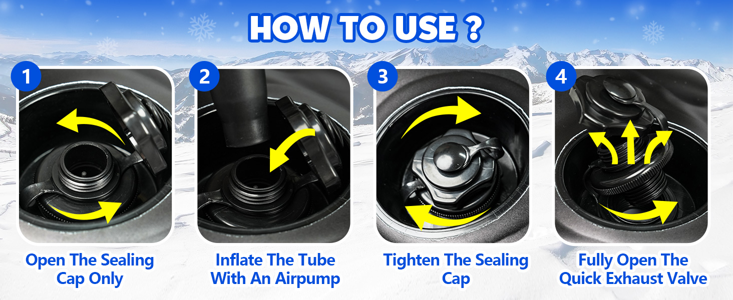 Надувний сніговий санки ZMLM, 120 см, для дорослих та дітей, міцний, з канвасом, зимові розваги для сім'ї