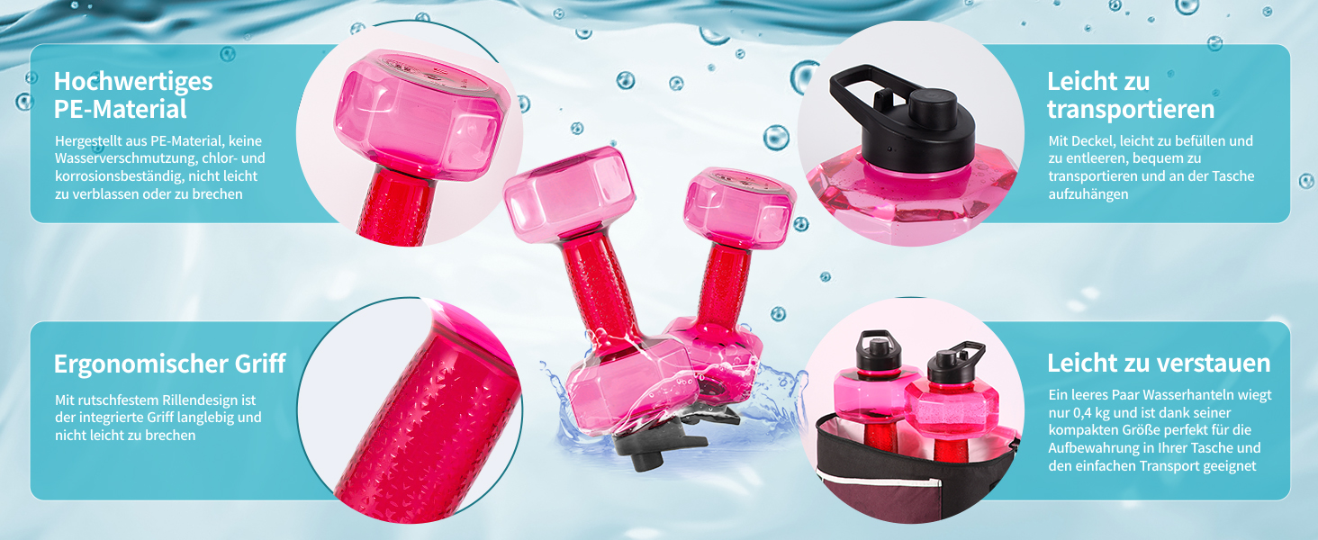 Вага для плавання Fstcrt, PE-вага для басейну, обладнання для аквааеробіки з неслизькою ручкою, для плавання, фітнесу у воді, акватерапії, блакитна