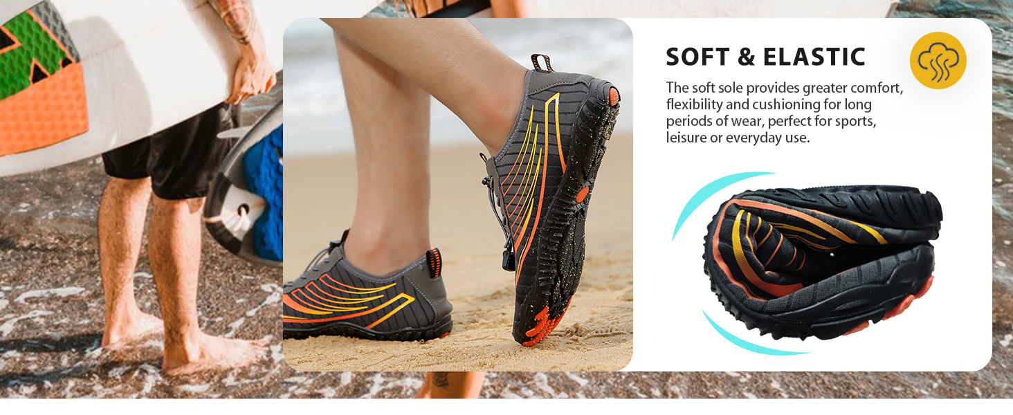 Чоботи для плавання та серфінгу для чоловіків та жінок, дихаючі, швидковисихаючі, антиковзаючі, розмір 36-47, колір чорний