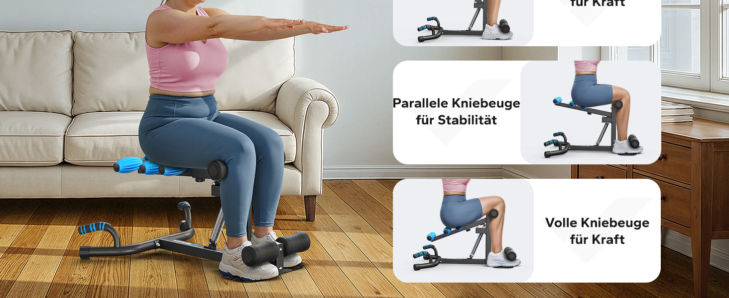 Машина для присідань MERACH з 3 рівнями опору, до 136 кг, для фітнесу, тренувань, реабілітації, чорна