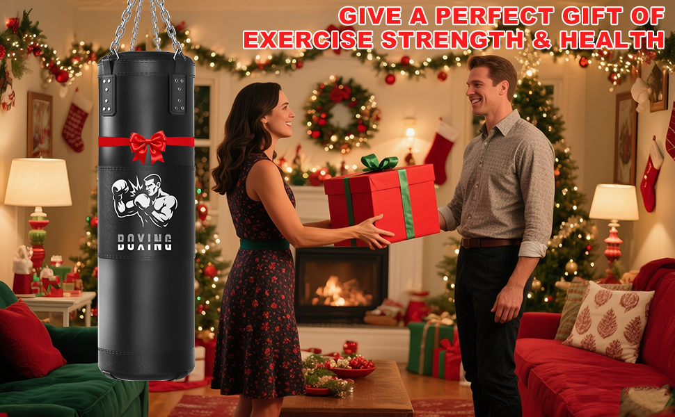 Боксерський мішок Qoosea для дорослих, 4 фути, 17oz, з рукавичками та підвісом, для кікбоксингу, карате, MMA, тренувань