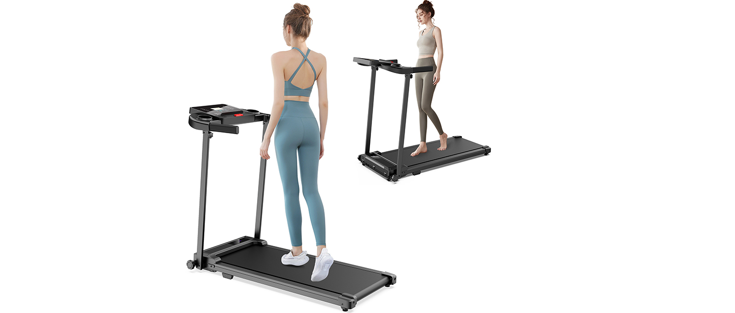 Біговий доріжка для дому Walking Pad - складаний електричний біговий доріжка з офісним столом, тихий, компактний, 10 км/год, чорний