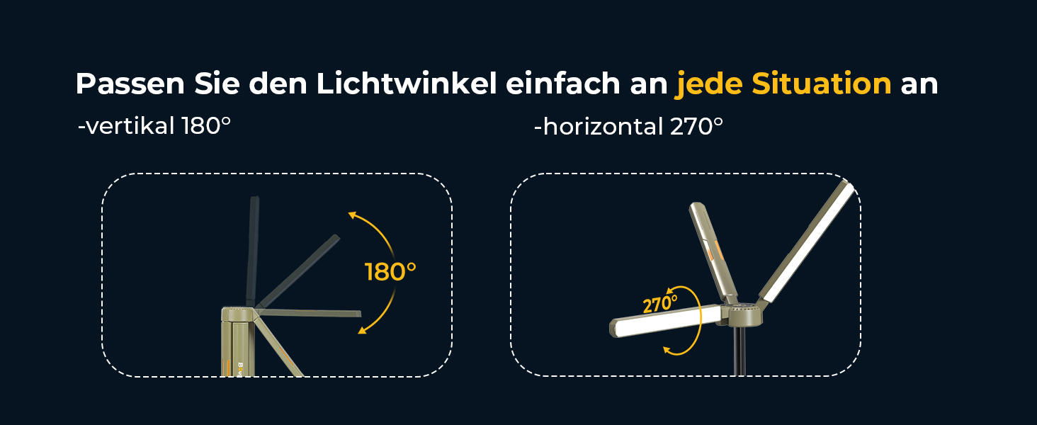 Ліхтар кемпінговий BougeRV 15600mAh, перезарядна лампа для кемпінгу, регульована висота та кут, IP54, водонепроникний, для кемпінгу, подорожей, надзвичайних ситуацій, зелений