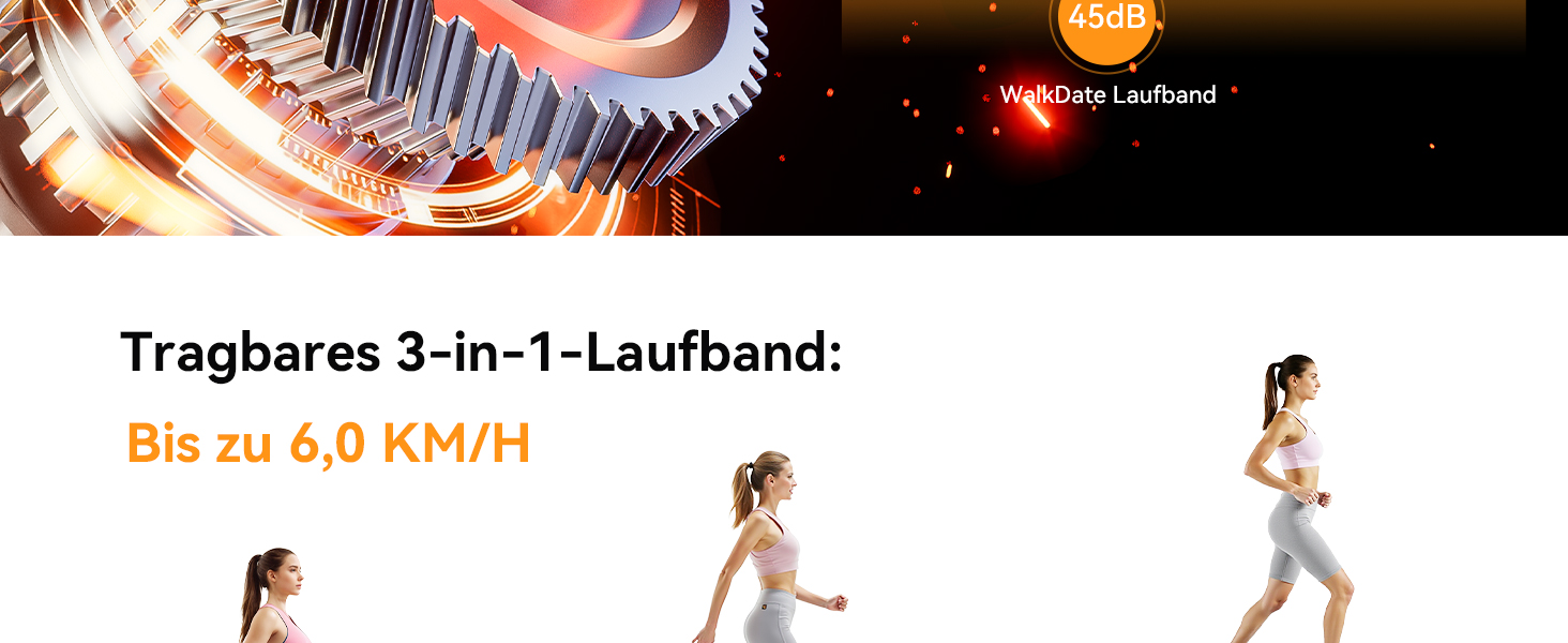 Біговий доріжка з нахилом 5%, компактна під стіл для дому та офісу, портативна бігове обладнання з LED дисплеєм, пульт дистанційного керування, вантажопідйомність 150 кг, 2.5HP, тихий двигун, чорний