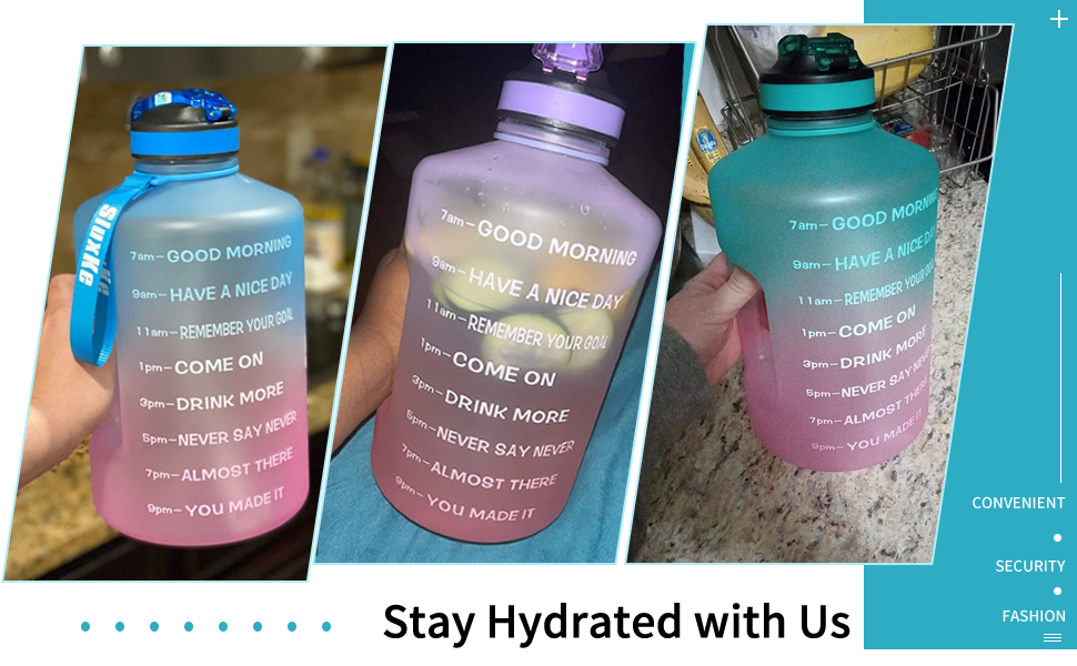 Спортивна пляшка для води SLUXKE 2.2 л / 3.78 л (1 галон) - BPA Free, витокозахисна, для фітнесу, спортзалу