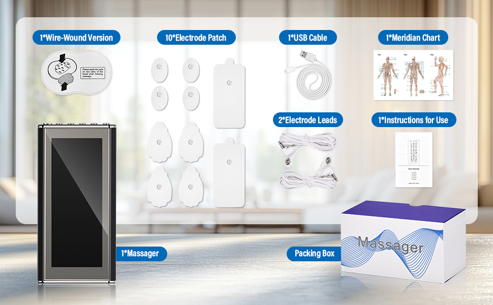Пристрій TENS/EMS для зняття болю: 3-в-1 Reizstromgerät з 36 режимами, електрична стимуляція нервів, 2 канали, 10 електродів для рук, ніг, спини, плечей (чорний)
