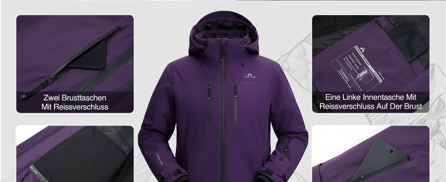 Жіноча куртка Pioneer Camp для сноуборду та гірськолижного спорту, водонепроникна, вітрозахисна, тепла, зимова, біла, розмір S