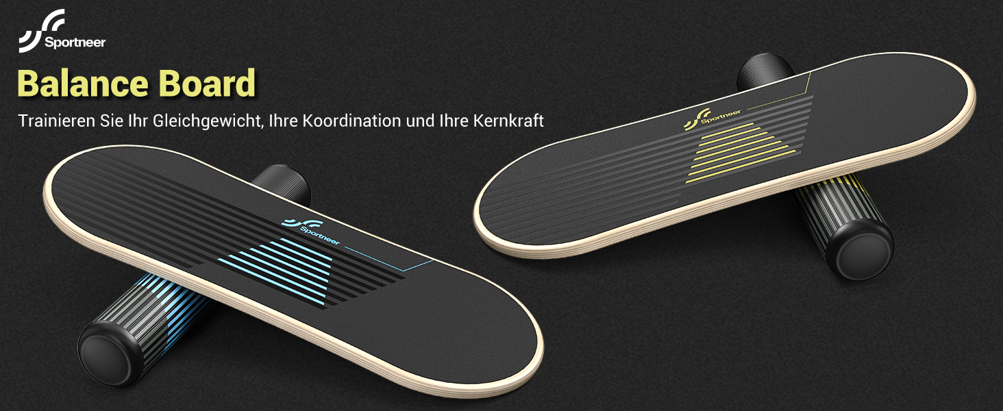 Режимів Wobble Board Внутрішня дошка Скейтборд для серфінгу Balance Board з регульованими стопорами - Balance Board Дерев'яний самокат і м'яч 7,1 см в комплекті жовтий, 7