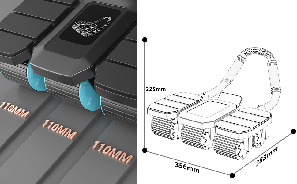 Автоматичний ролик для пресу з функцією відскоку та 6 колесами, тренажер для пресу, Core Trainer, 150 кг, з тримачем для телефону