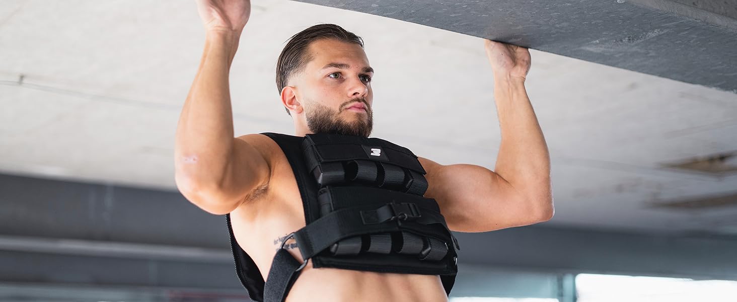 Утяжелитель Müller & Blum Premium 20 кг / 10 кг, регульований жилет для фітнесу з вантажами, чоловічий та жіночий, Cordura, для силових тренувань, чорний 20 кг