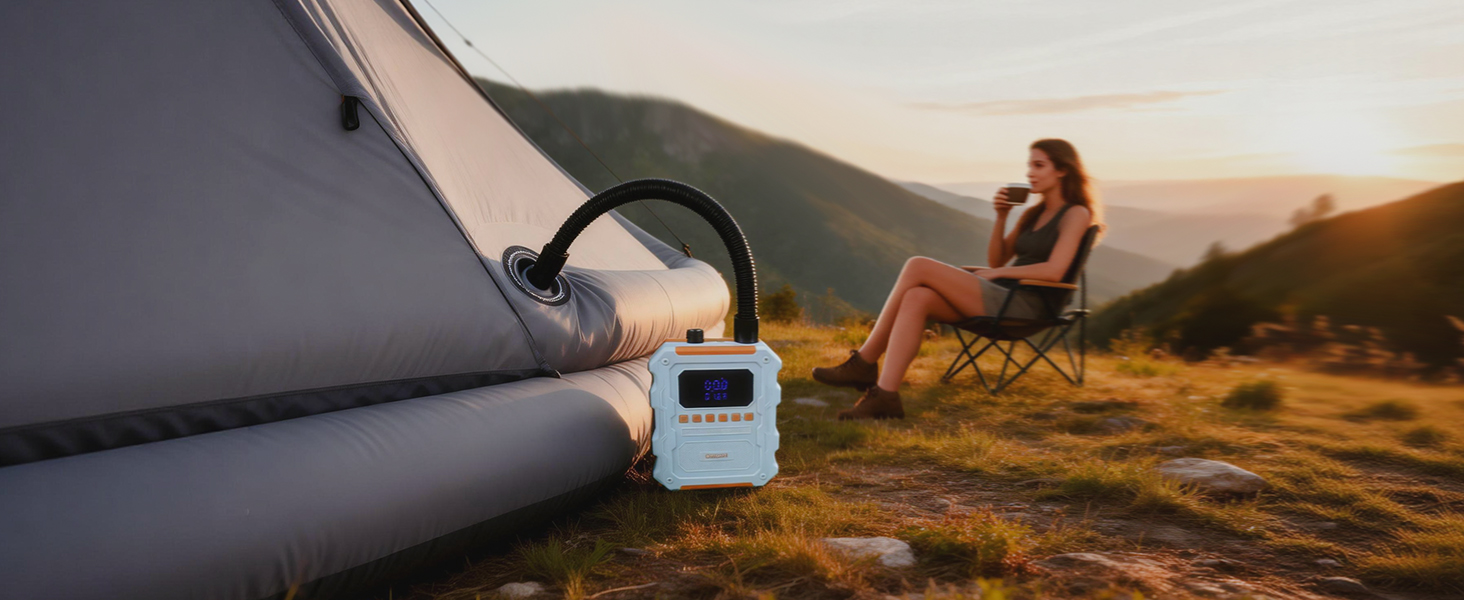 Електричний насос SUP Pumpe 60 PSI для накачування дощок, човнів, матраців. Акумулятор 20800mAh, Type-C, 10 насадок