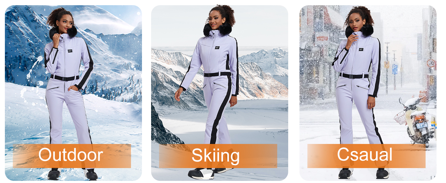 Жіночий гірськолижний костюм-комбінезон HOTIAN. Водонепроникний, вітронепроникний, теплий зимовий костюм для сноуборду та лиж. Білий/Чорний.