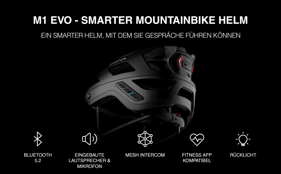 Шолом Sena M1/M1 EVO Smart MTB з Bluetooth для музики, GPS, дзвінків