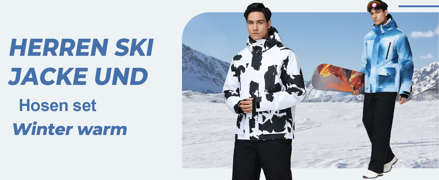 Чоловічий зимовий костюм Hotian: комплект куртки та штанів для катання на лижах, сноуборді та активного відпочинку. Розмір L, колір: червоно-білий+помаранчевий