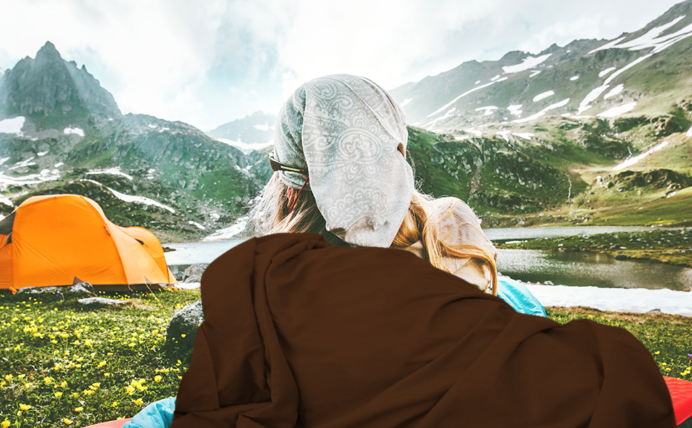 Легкий шовковий спальний мішок для подорожей 2в1, мікрофібра, компактний, для кемпінгу та подорожей, зелений (кофе)