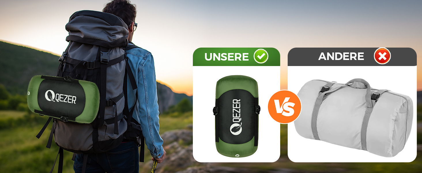 Спальний мішок XXL з пуху 3-4 сезони, 230x100 см, для дорослих, кемпінг, походи, 3°C, зелений