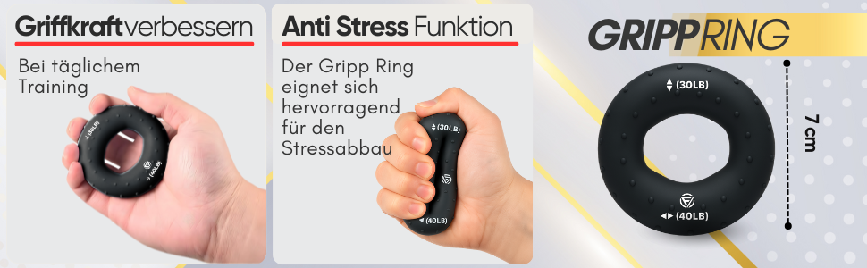 Тренування для рук та пальців Handtrainer: Набір 3 шт. з регулюванням 5-60 кг, для зміцнення хвата та підсилення м'язів рук. Чорний колір.