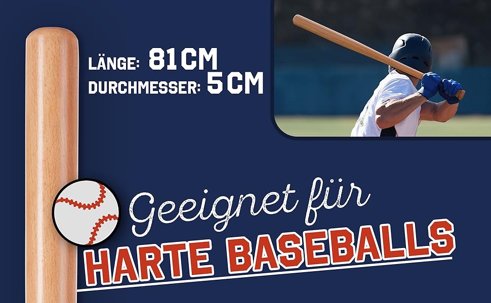 Бейсбольна бита: дерев'яна або алюмінієва, міцна, з неслизькою ручкою, 81 см (дерево)