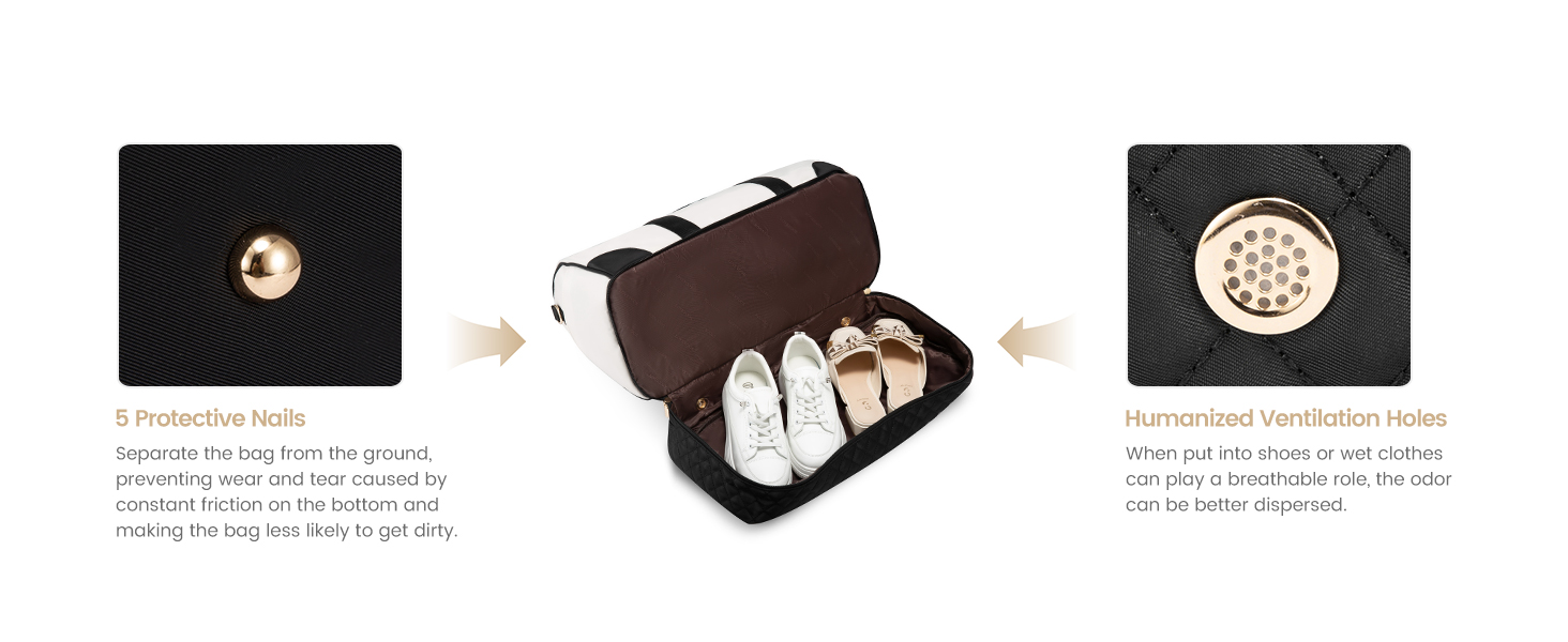 Сумка-мішок LOVEVOOK для жінок: дорожня, спортивна, з відділенням для взуття та мокрих речей, 2 шт. (35л, бежевий/чорний)