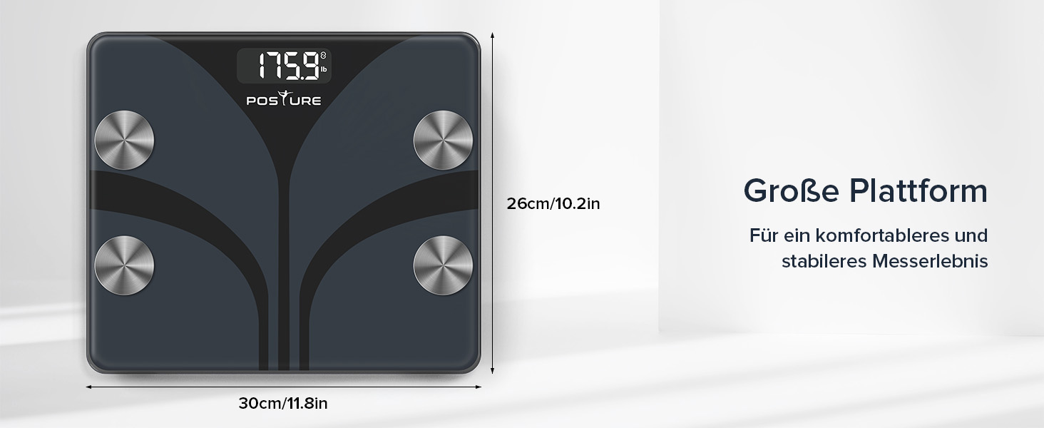 Ваги для тіла Posture з вимірюванням жиру, цифрові, 13 показників, шкала ваги з моніторингом BMI, синхронізація з додатками, до 180 кг