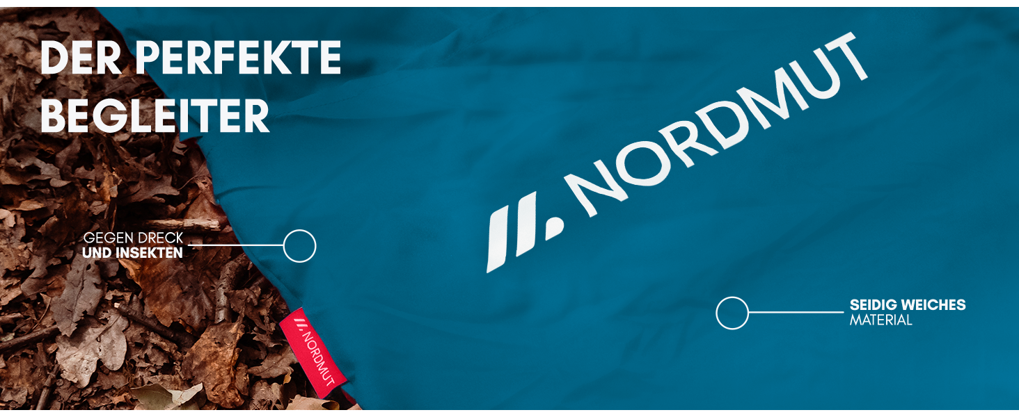 Спальний мішок NORDMUT® для подорожей: ультралегкий, дихаючий, з відділенням для подушки (блакитний, поліестер)