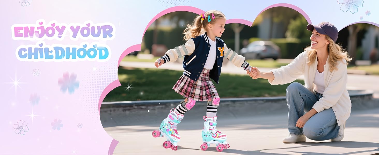 Роликові ковзани Sportneer для дітей з підсвіткою та захистом, розмір M (EU 33-36)