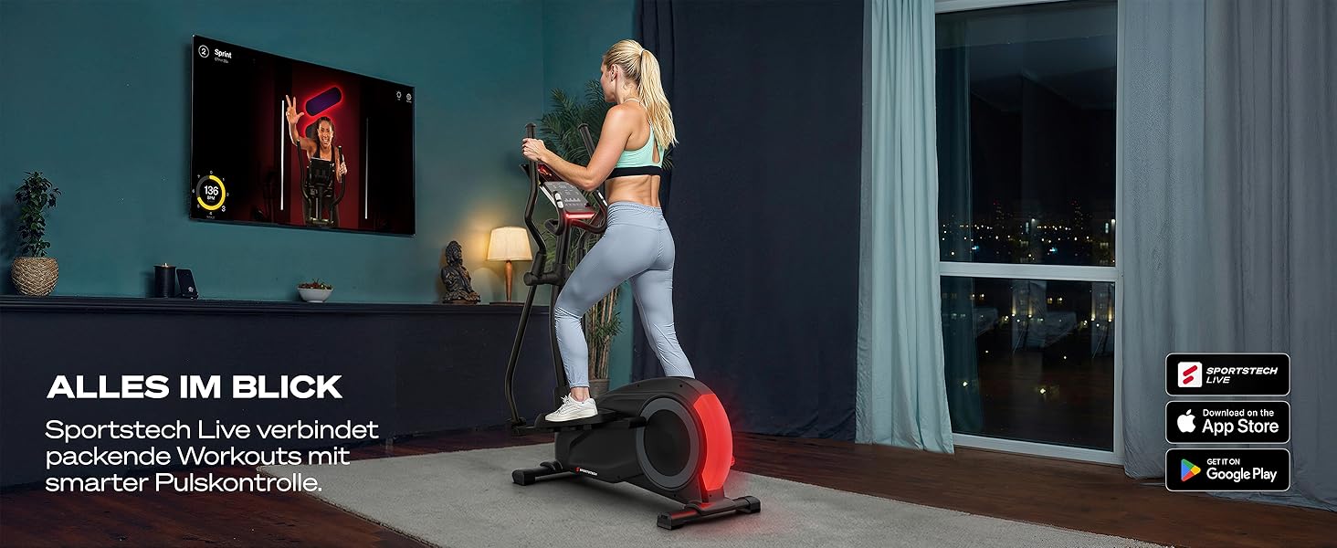 Пульсометр Sportstech з Bluetooth ANT+ для бігу, велотренувань та фітнесу. Водостійкий, до 350 годин роботи, сумісний з Wahoo, Polar та Sportstech Live