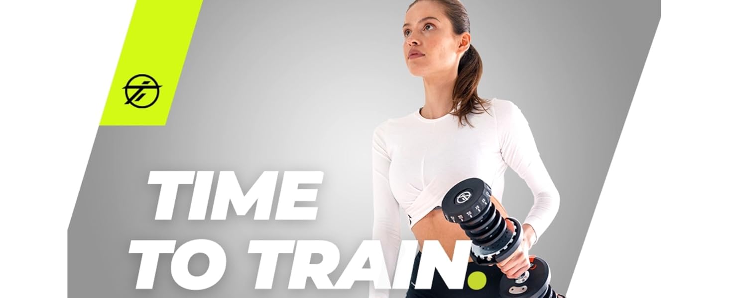 Регульована гантель TREXO 18-40 кг з поворотним регулятором ваги. Залізна гантель для силових тренувань з ергономічною ручкою.