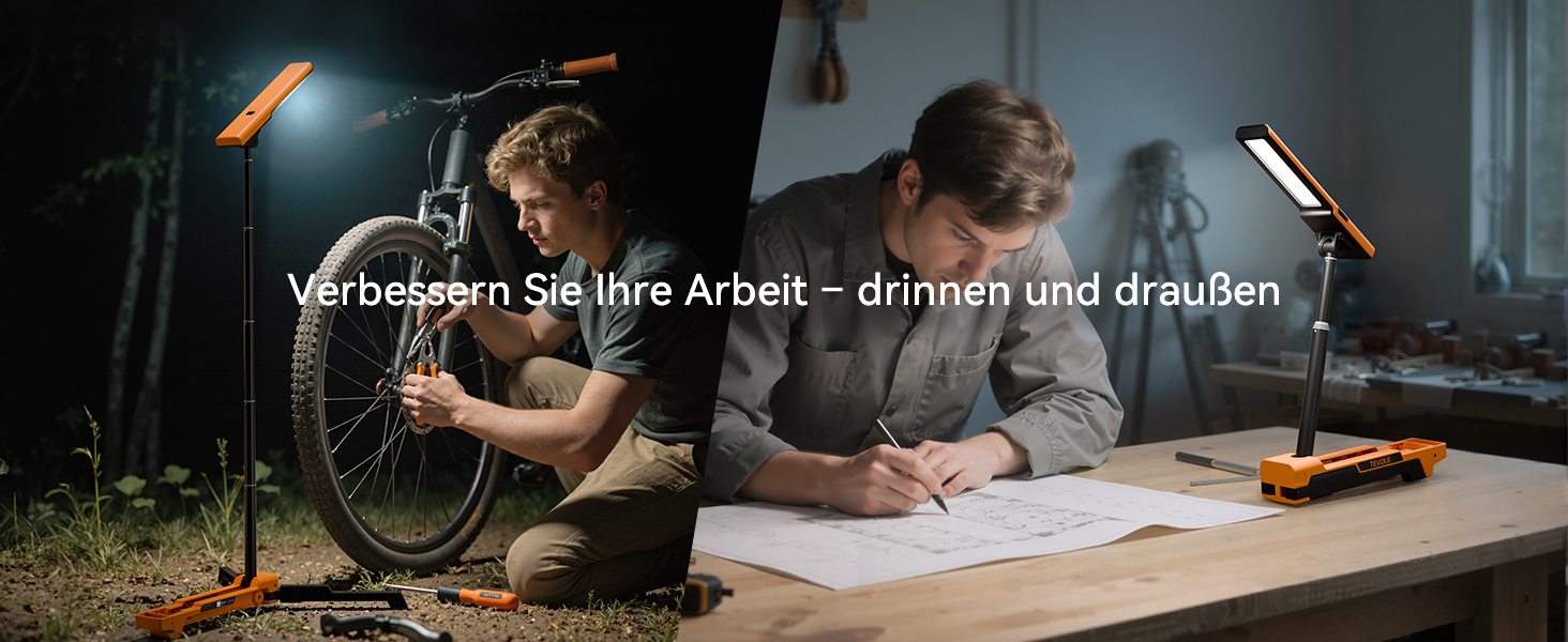 LED прожектор на штативі, 1500LM, 3 кольори світла (3000K/4500K/6000K), IP54, для відпочинку, DIY та майстерні