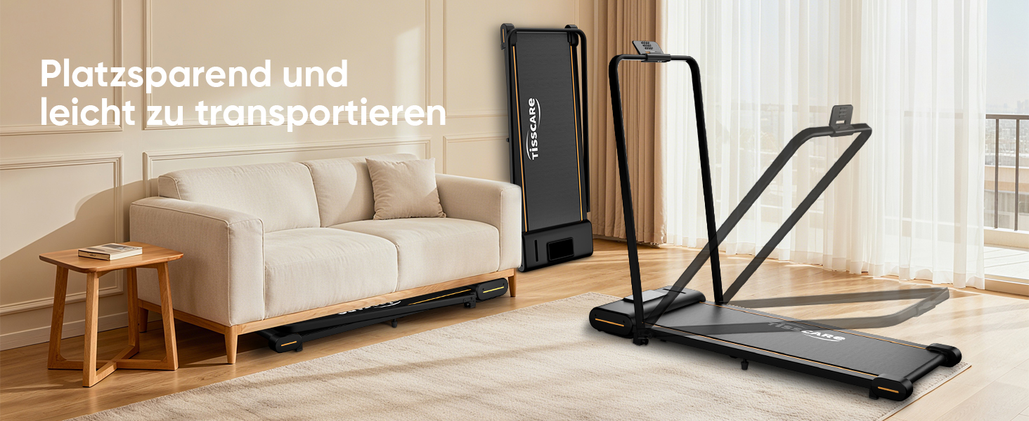 Біговий доріжка TISSCARE для дому та офісу: тиха модель з регулюванням нахилу, LED-дисплеєм, вагою до 130 кг та ручкою підтримки